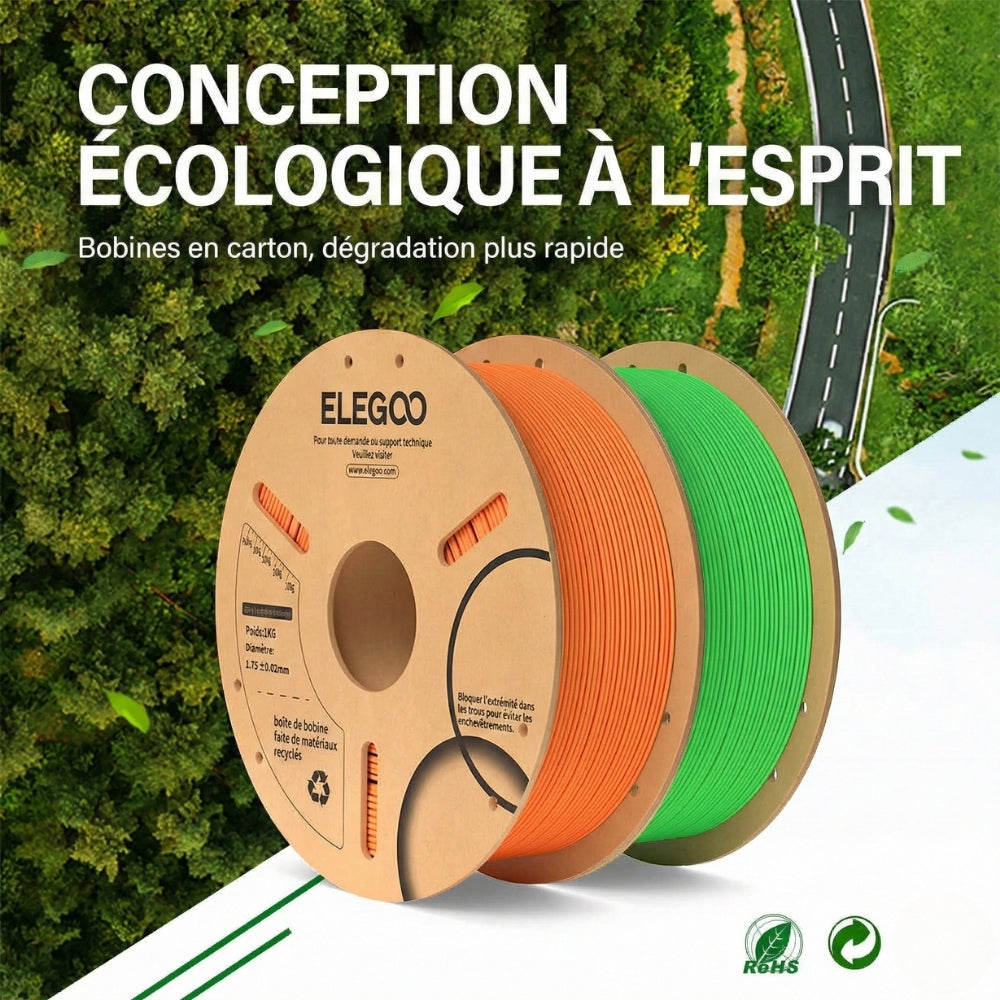 Elegoo - PLA - Noir (Black) - 1,75 mm - 1 kg - RFID