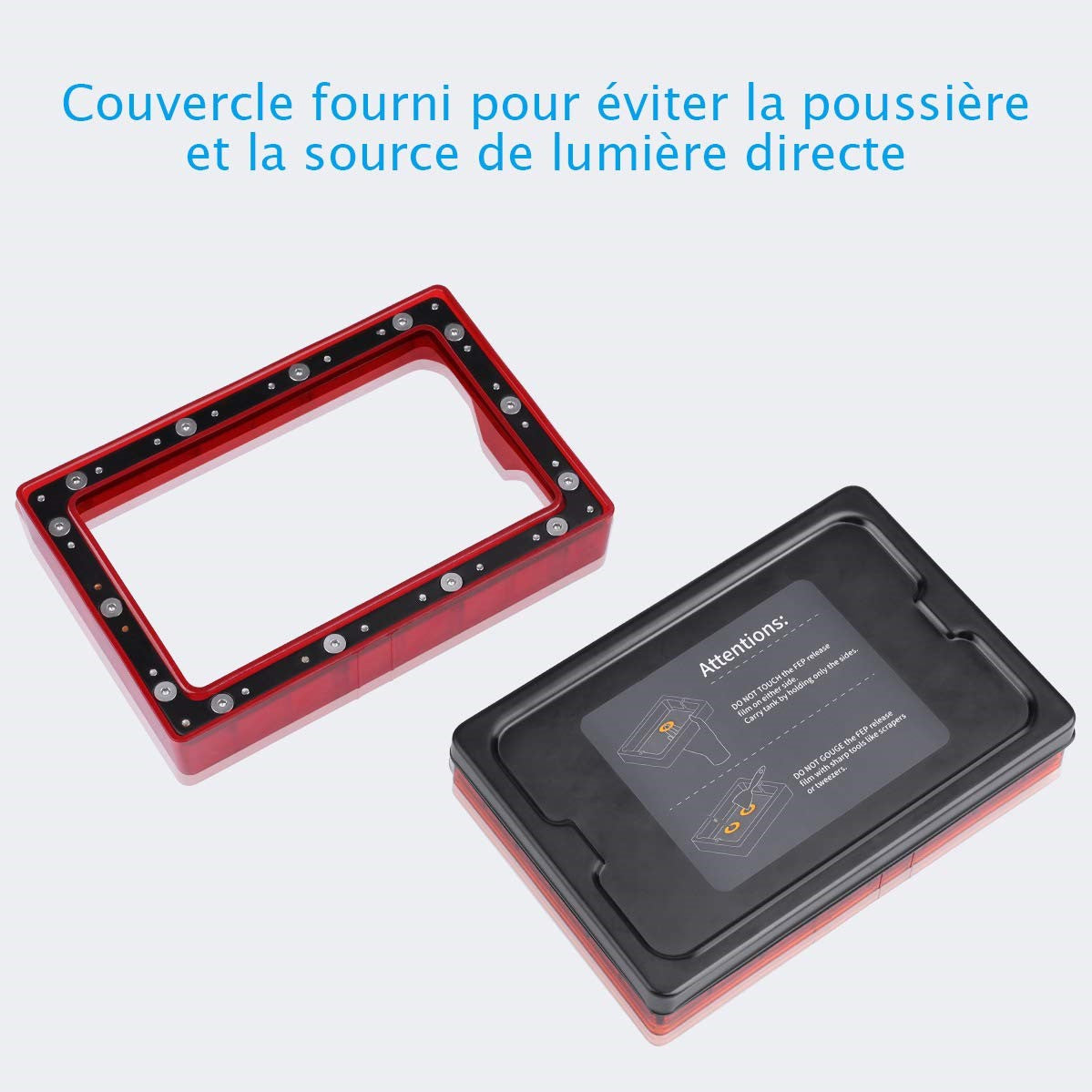 ELEGOO Kit 2 Réservoirs résine en plastique avec FEP préinstallé