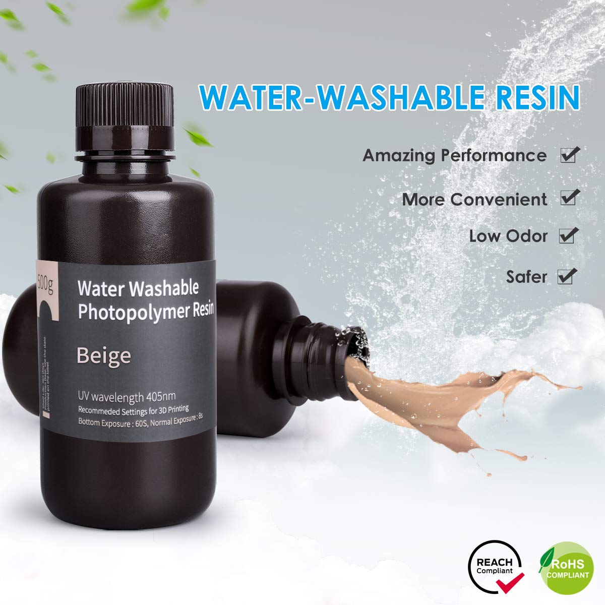 ELEGOO - Résine Water Washable - Beige - 1 kg