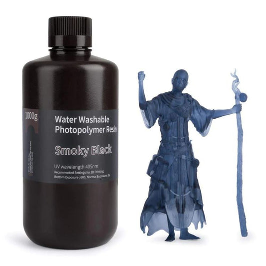 ELEGOO - Résine Water Washable - Noir Transparent (Smoky Black) - 1 kg
