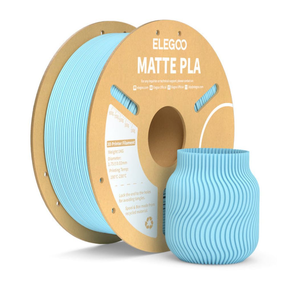 Elegoo - Matte PLA - Bleu Glacé (Ice Blue) - 1,75 mm - 1 kg