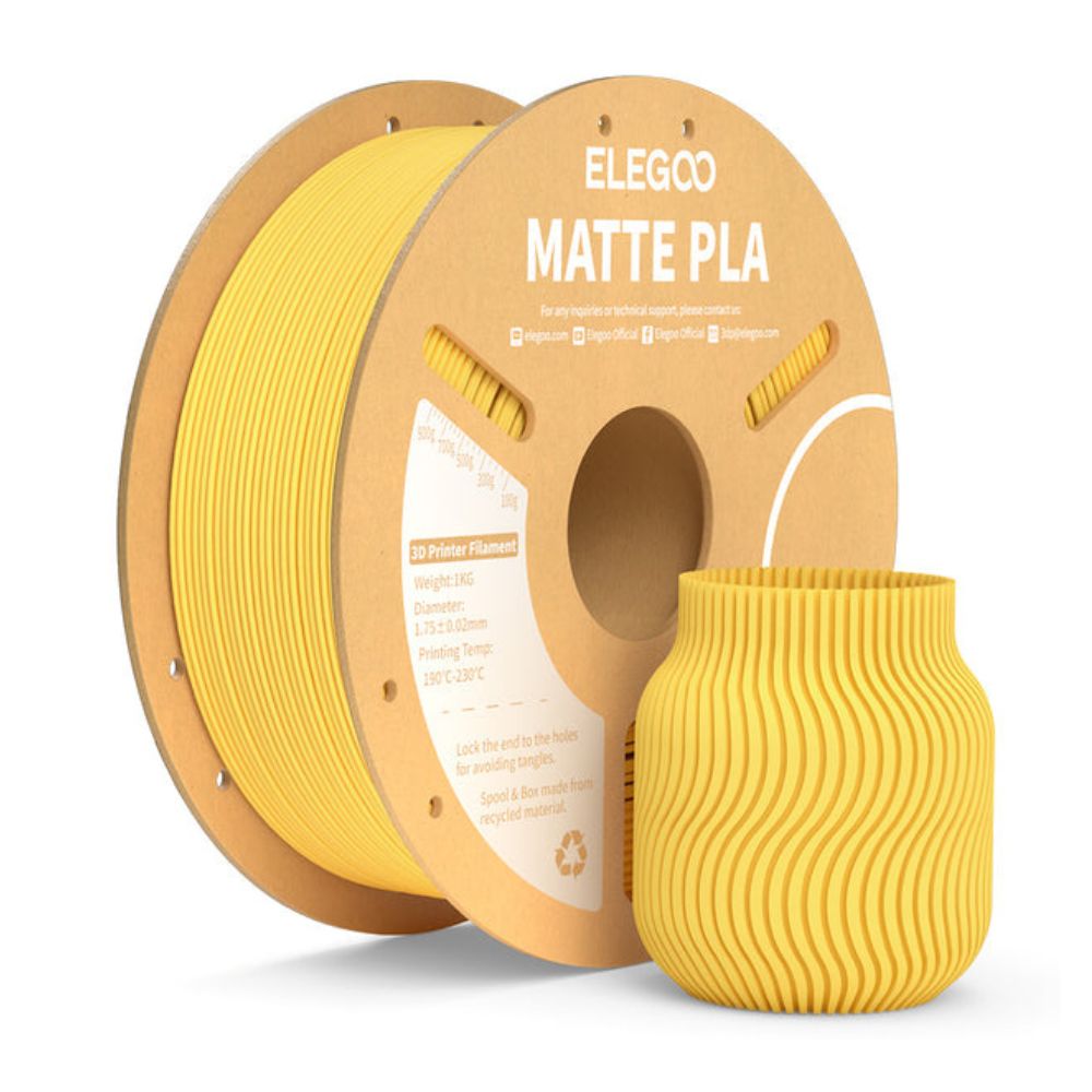 Elegoo - Matte PLA - Jaune Soleil (Sunshine Yellow) - 1,75 mm - 1 kg