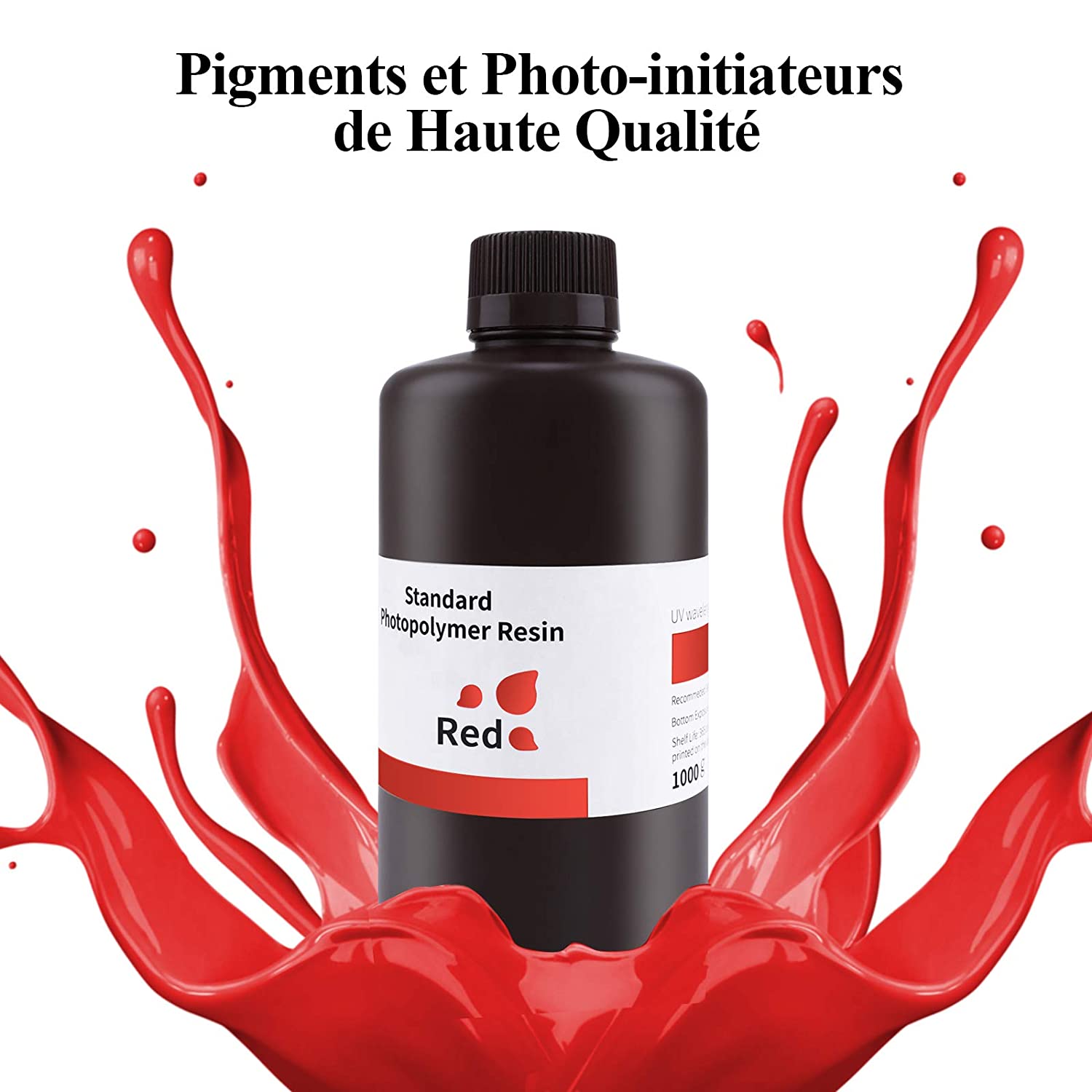 ELEGOO Résine Rapide pour Imprimante SLA/LCD 500g Rouge Photopolymère